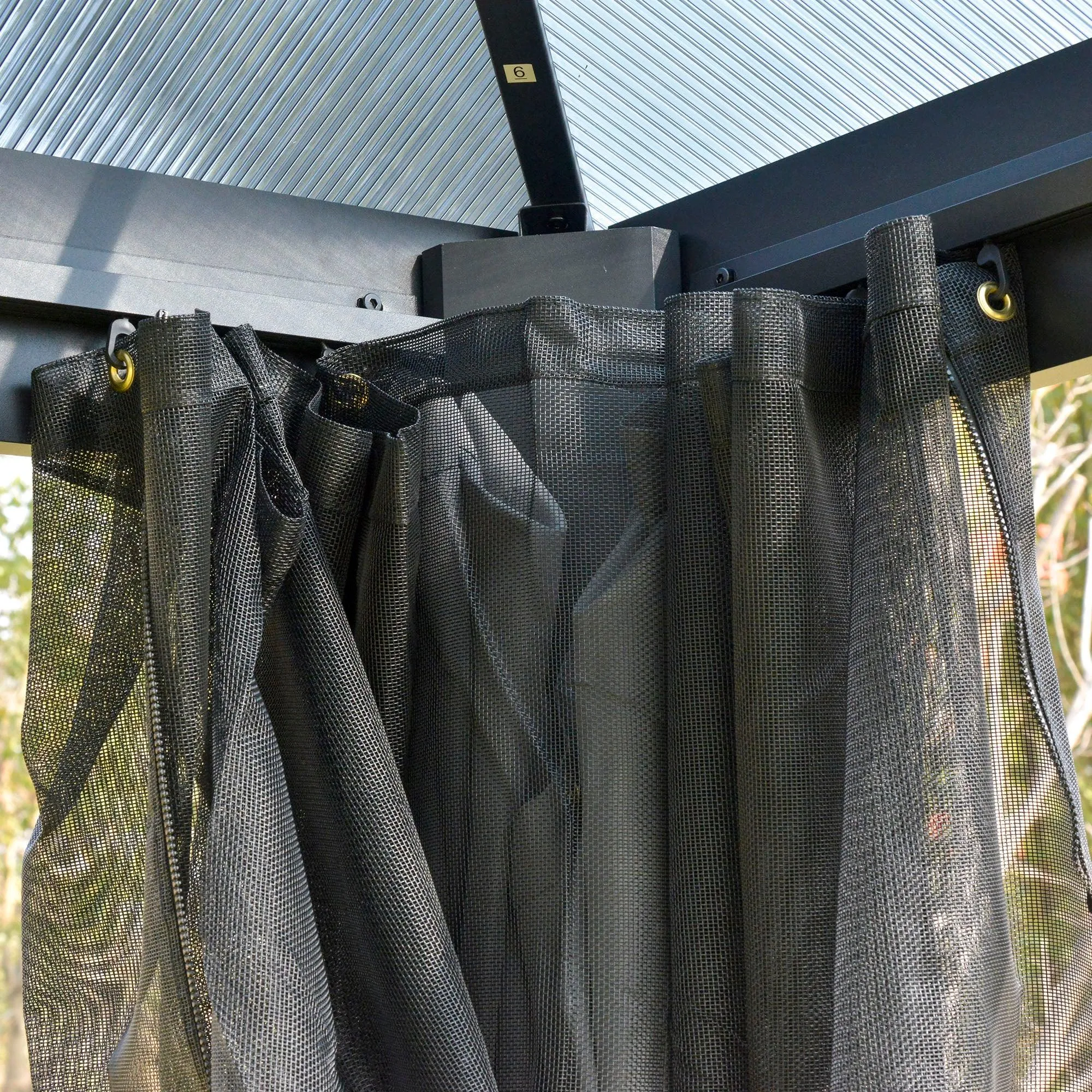 10' x 10' Hardtop Gazebo Canopy with Polycarbonate Double Roof, Aluminum Frame, Gray