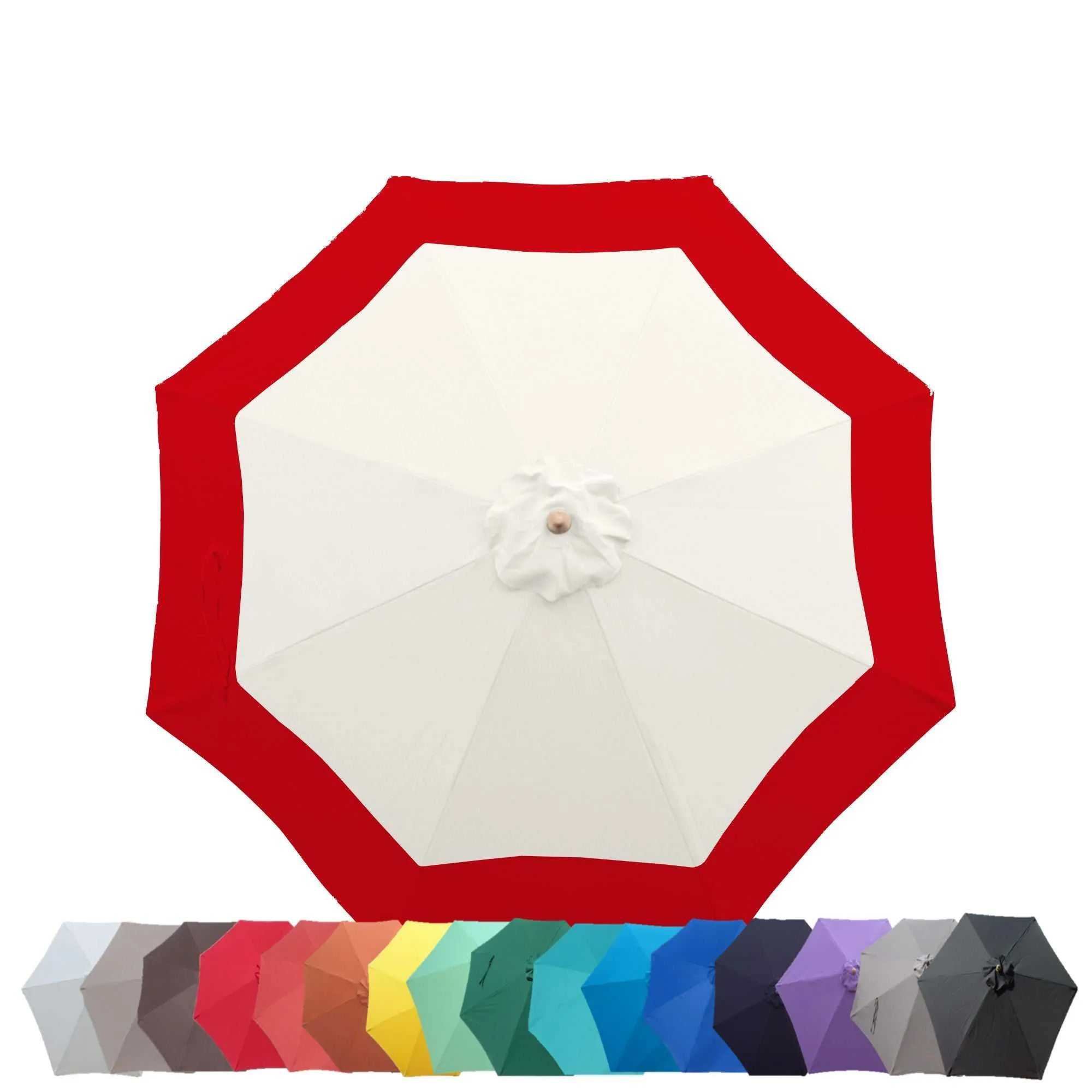 9ft Market Patio Umbrella 8 Rib Replacement Canopy Duet Red