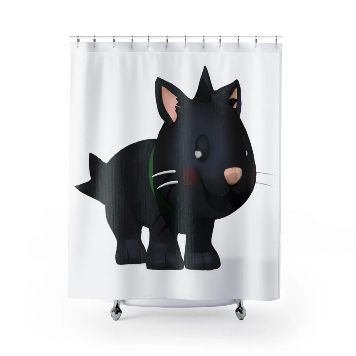 Black Kitty Shower Curtains