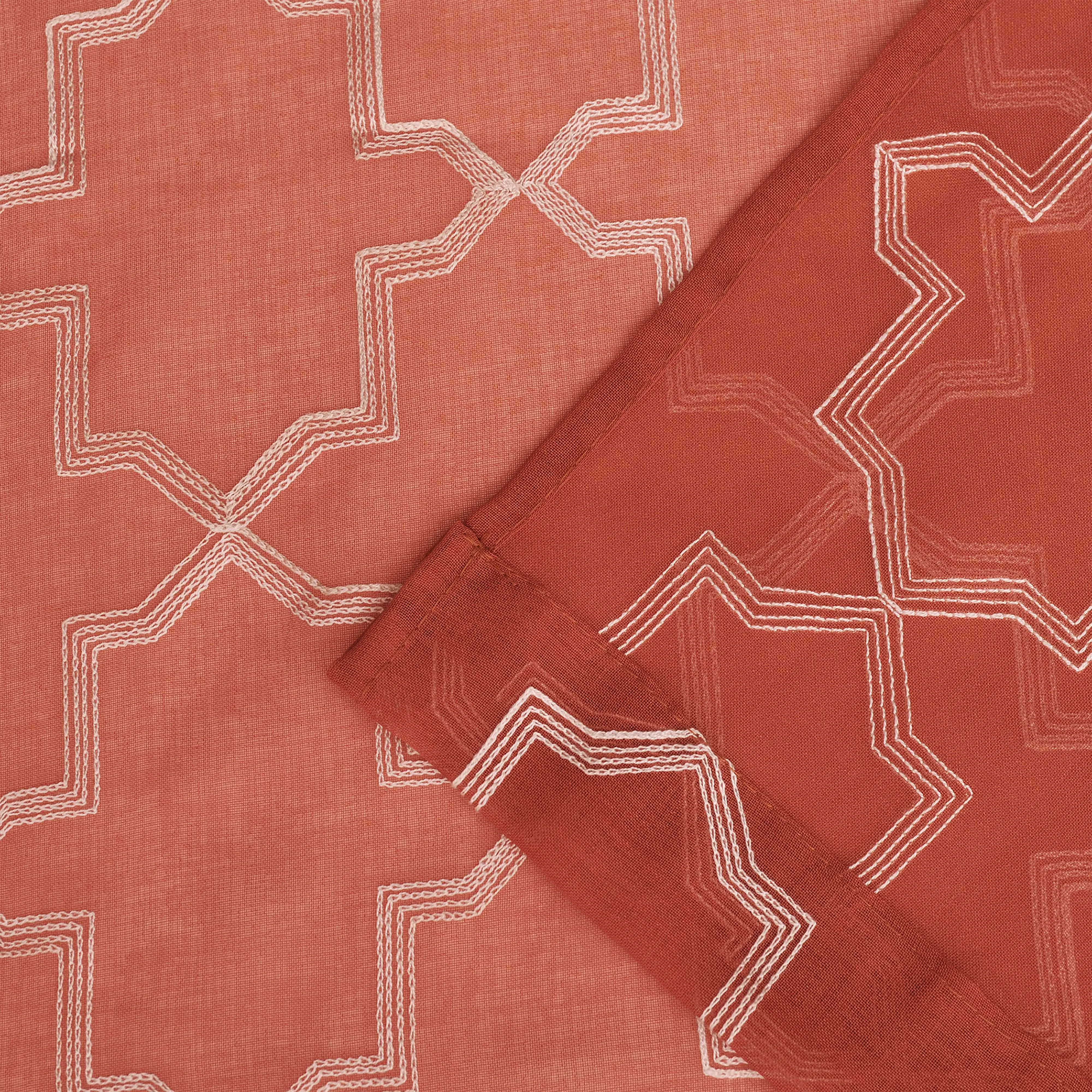 Embroidered Quatrefoil Sheer Grommet Curtain Set
