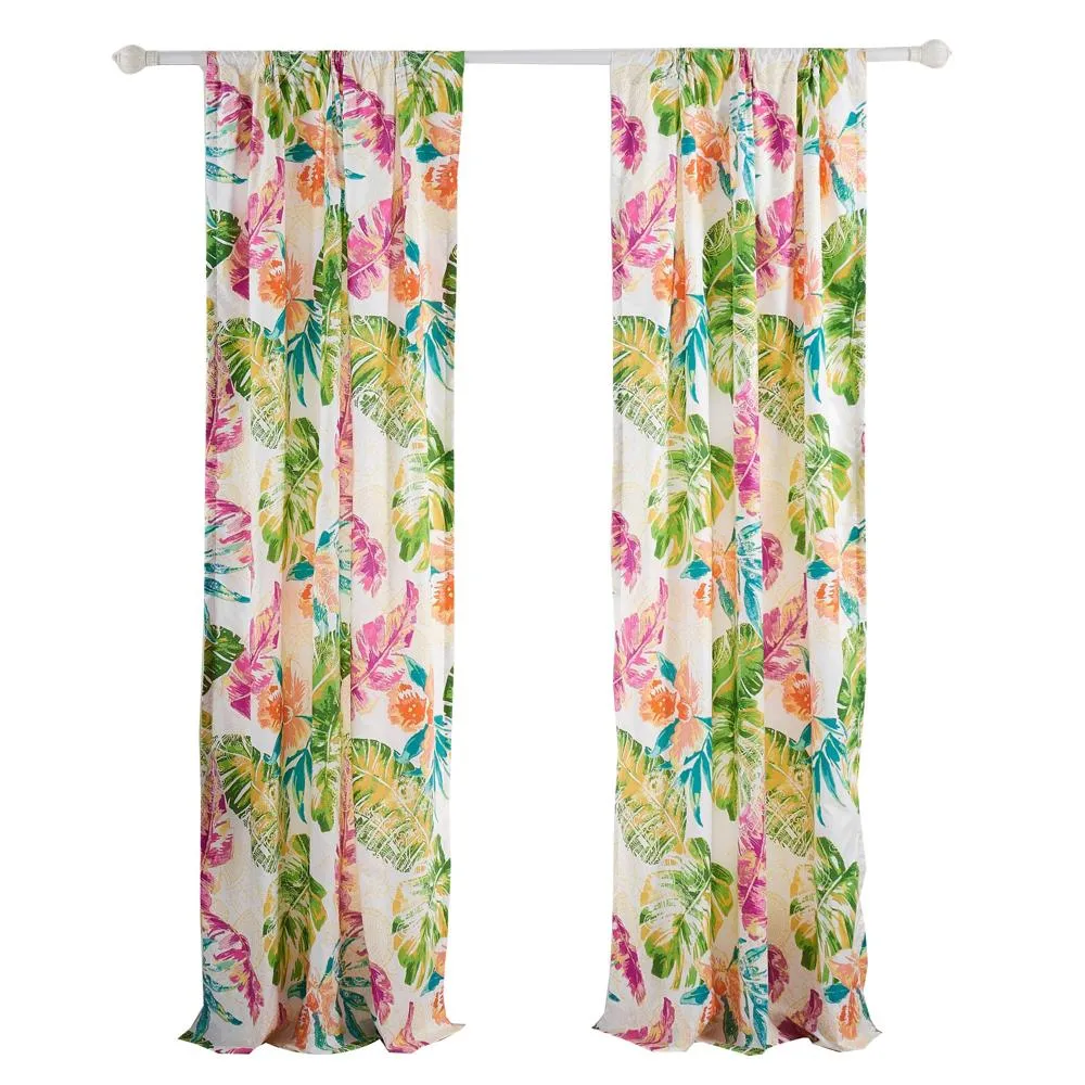 Greenland Home Fashions Tropics Window Panel Pair - 42x84", Coral