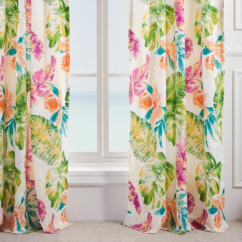 Greenland Home Fashions Tropics Window Panel Pair - 42x84", Coral