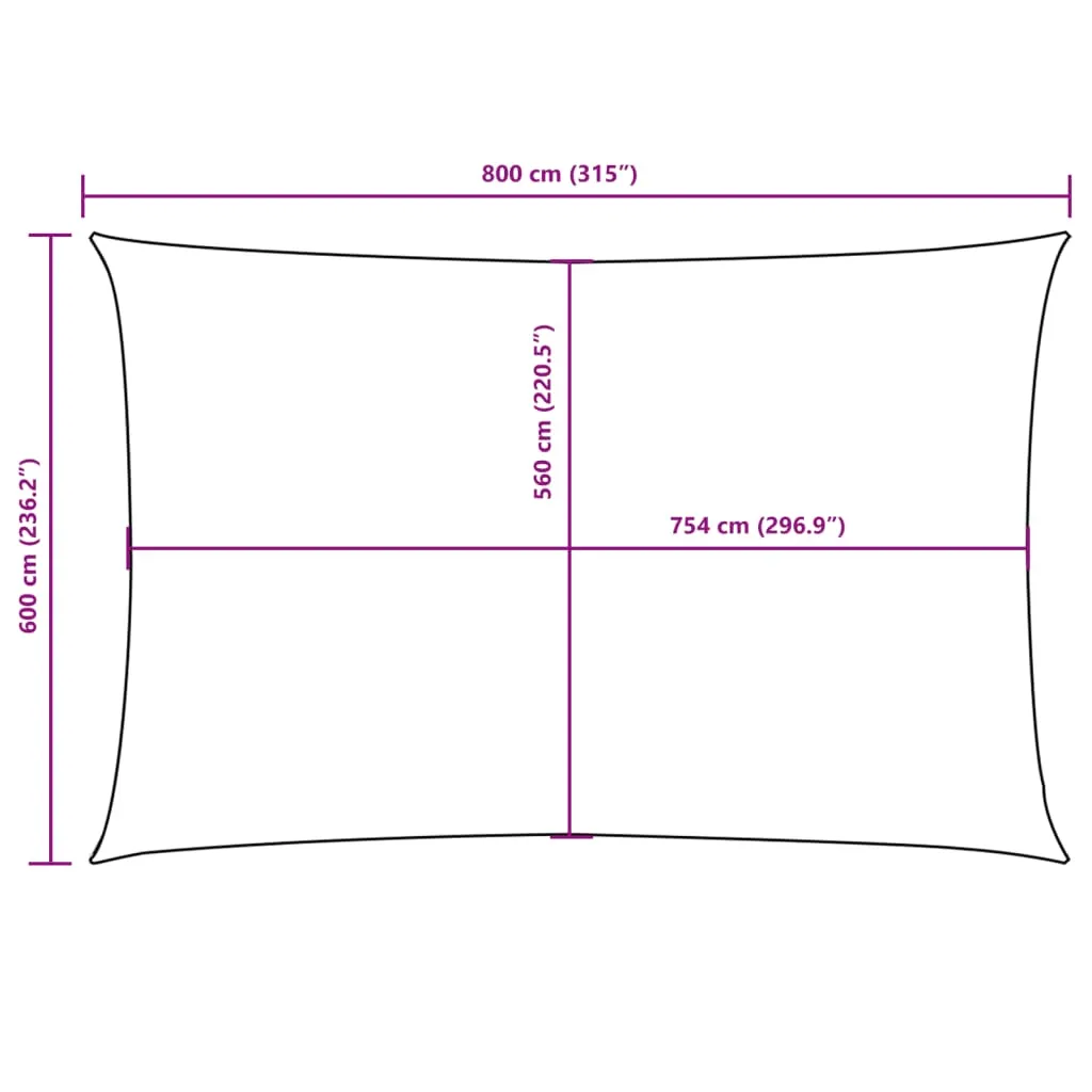 Sunshade Sail Oxford Fabric Rectangular 6x8 m Taupe