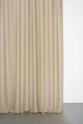 Trevira Outdoor Curtains with Linen Effect in Sand Color